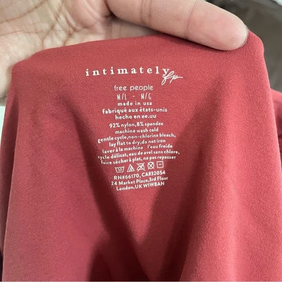 Free People Intimately Clean Lines Rust brown full sleeve top size Medium - Picture 5 of 6